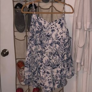 blue floral romper